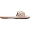 imageGreatonu Braided Flat Sandals for Women Square Open Toe Slide Sandals Summer Slip On Casual Woven SandalsNude