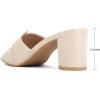 imageGreatonu Heeled Sandals Square Toe Sandals Slip On Fashion Wedding Chunky Block Mule Heels for WomenBeige