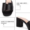 imageGreatonu Heeled Sandals Square Toe Sandals Slip On Fashion Wedding Chunky Block Mule Heels for WomenBlack