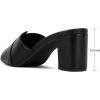 imageGreatonu Heeled Sandals Square Toe Sandals Slip On Fashion Wedding Chunky Block Mule Heels for WomenBlack