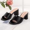 imageGreatonu Heeled Sandals Square Toe Sandals Slip On Fashion Wedding Chunky Block Mule Heels for WomenBlack