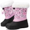 imageGreatonu Kids Snow Boots Waterproof Boys Girls Winter Boots Mid Calf Insulated Duck BootsLight Pink