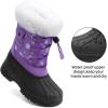 imageGreatonu Kids Snow Boots Waterproof Boys Girls Winter Boots Mid Calf Insulated Duck BootsPurpleCat