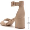 imageGreatonu Sandals For Women 2024 Womens Ankle Strap Block Heels Dress Shoes Open Toe Heeled SandalsFaux Suede Nude