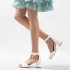 imageGreatonu Sandals For Women 2024 Womens Ankle Strap Block Heels Dress Shoes Open Toe Heeled SandalsPu White