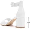 imageGreatonu Sandals For Women 2024 Womens Ankle Strap Block Heels Dress Shoes Open Toe Heeled SandalsPu White