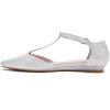 imageGreatonu Women Pointed Toe T Strap Low Wedge Dress Flat Shoes