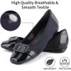 imageGreatonu Womens Ballet Flats Casual Comfort Slip On Low Wedge Dress Shoes with BuckleNavy