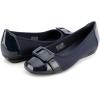imageGreatonu Womens Ballet Flats Casual Comfort Slip On Low Wedge Dress Shoes with BuckleNavy