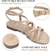 imageGreatonu Womens Braided Flat Sandals Comfortable Summer Casual Dressy Strappy SandalsBeige