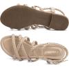 imageGreatonu Womens Braided Flat Sandals Comfortable Summer Casual Dressy Strappy SandalsBeige