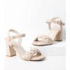 imageGreatonu Womens Braided Heeled Sandals Square Open Toe Summer Block Heels Dressy SandalsBeige Braided