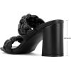 imageGreatonu Womens Braided Heeled Sandals Square Open Toe Summer Heels Slip On Dressy Sandals with Chunky Heel 335 InchBlack