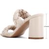 imageGreatonu Womens Braided Heeled Sandals Square Open Toe Summer Heels Slip On Dressy Sandals with Chunky Heel 335 InchNude