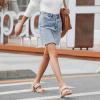 imageGreatonu Womens Braided Heeled Sandals Square Open Toe Summer Heels Slip On Dressy Sandals with Chunky Heel 335 InchNude