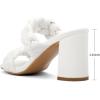 imageGreatonu Womens Braided Heeled Sandals Square Open Toe Summer Heels Slip On Dressy Sandals with Chunky Heel 335 InchWhite