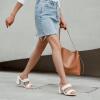 imageGreatonu Womens Braided Heeled Sandals Square Open Toe Summer Heels Slip On Dressy Sandals with Chunky Heel 335 InchWhite