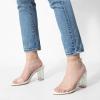 imageGreatonu Womens Clear Chunky Heels Sandals Open Toe Ankel Strap Block Heel Sandal for Women Dressy Party Wedding Shoes Transparent High Heels Sandals PumpsWhite