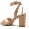 imageGreatonu Womens Clear Chunky Heels Sandals Open Toe Ankel Strap Block Heel Sandal for Women Dressy Party Wedding Shoes Transparent High Heels Sandals PumpsNude Pu