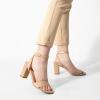 imageGreatonu Womens Clear Chunky Heels Sandals Open Toe Ankel Strap Block Heel Sandal for Women Dressy Party Wedding Shoes Transparent High Heels Sandals PumpsNude Pu
