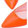 imageGreatonu Womens Closed Pointed Toe Pumps Low Heels Slingback Flats Shoes Orange Size 7 US