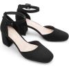 imageGreatonu Womens Closed Toe Ankle Strap 25 inch Low Block Heels Dress Wedding Party Pumps ShoesBlack
