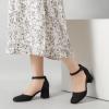 imageGreatonu Womens Closed Toe Ankle Strap 25 inch Low Block Heels Dress Wedding Party Pumps ShoesBlack