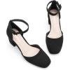 imageGreatonu Womens Closed Toe Ankle Strap 25 inch Low Block Heels Dress Wedding Party Pumps ShoesBlack