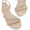 imageGreatonu Womens Flat Sandals Slip On Summer Gladiator Open Toe Braided Slingback ShoesBeige