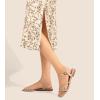imageGreatonu Womens Flat Sandals Slip On Summer Gladiator Open Toe Braided Slingback ShoesBeige