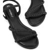 imageGreatonu Womens Flat Sandals Slip On Summer Gladiator Open Toe Braided Slingback ShoesBlack