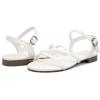 imageGreatonu Womens Flat Sandals Slip On Summer Gladiator Open Toe Braided Slingback ShoesWhite