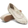 imageGreatonu Womens Flats Cut Out Round Toe Slip On Floral Ballet Flat Comfortable Lace Flats DressyBeige