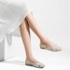 imageGreatonu Womens Flats Cut Out Round Toe Slip On Floral Ballet Flat Comfortable Lace Flats DressyBeige