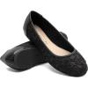 imageGreatonu Womens Flats Cut Out Round Toe Slip On Floral Ballet Flat Comfortable Lace Flats DressyBlack With Lining