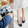 imageGreatonu Womens Flats Cut Out Round Toe Slip On Floral Ballet Flat Comfortable Lace Flats DressyNavy