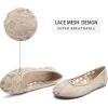 imageGreatonu Womens Flats Cut Out Round Toe Slip On Floral Ballet Flat Comfortable Lace Flats DressyNude