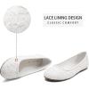 imageGreatonu Womens Flats Cut Out Round Toe Slip On Floral Ballet Flat Comfortable Lace Flats DressyWhite With Lining