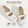 imageGreatonu Womens Flats Cut Out Round Toe Slip On Floral Ballet Flat Comfortable Lace Flats DressyWhitepu