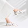 imageGreatonu Womens Flats Cut Out Round Toe Slip On Floral Ballet Flat Comfortable Lace Flats DressyWhitepu