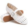 imageGreatonu Womens Flats Cut Out Round Toe Slip On Floral Ballet Flat Comfortable Lace Flats DressyWhitepu