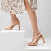 imageGreatonu Womens Heeled Sandals Open Toe Ankle Strap Strappy High Chunky Block Heel Pump Sandals Platform Heels NudeNude