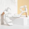 imageGreatonu Womens Heeled Sandals Open Toe Ankle Strap Strappy High Chunky Block Heel Pump Sandals Platform Heels NudeWhite