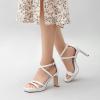 imageGreatonu Womens Heeled Sandals Open Toe Ankle Strap Strappy High Chunky Block Heel Pump Sandals Platform Heels NudeWhite