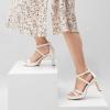imageGreatonu Womens Heeled Sandals Open Toe Ankle Strap Strappy High Chunky Block Heel Pump Sandals Platform Heels NudeWhite