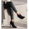 imageGreatonu Womens High Heel Boots Sexy Stiletto V Shape Pointy Toe Ankle BootiesBlack