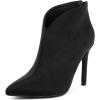 imageGreatonu Womens High Heel Boots Sexy Stiletto V Shape Pointy Toe Ankle BootiesBlack