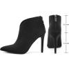 imageGreatonu Womens High Heel Boots Sexy Stiletto V Shape Pointy Toe Ankle BootiesBlack