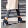 imageGreatonu Womens High Heel Boots Sexy Stiletto V Shape Pointy Toe Ankle BootiesNavy