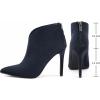 imageGreatonu Womens High Heel Boots Sexy Stiletto V Shape Pointy Toe Ankle BootiesNavy